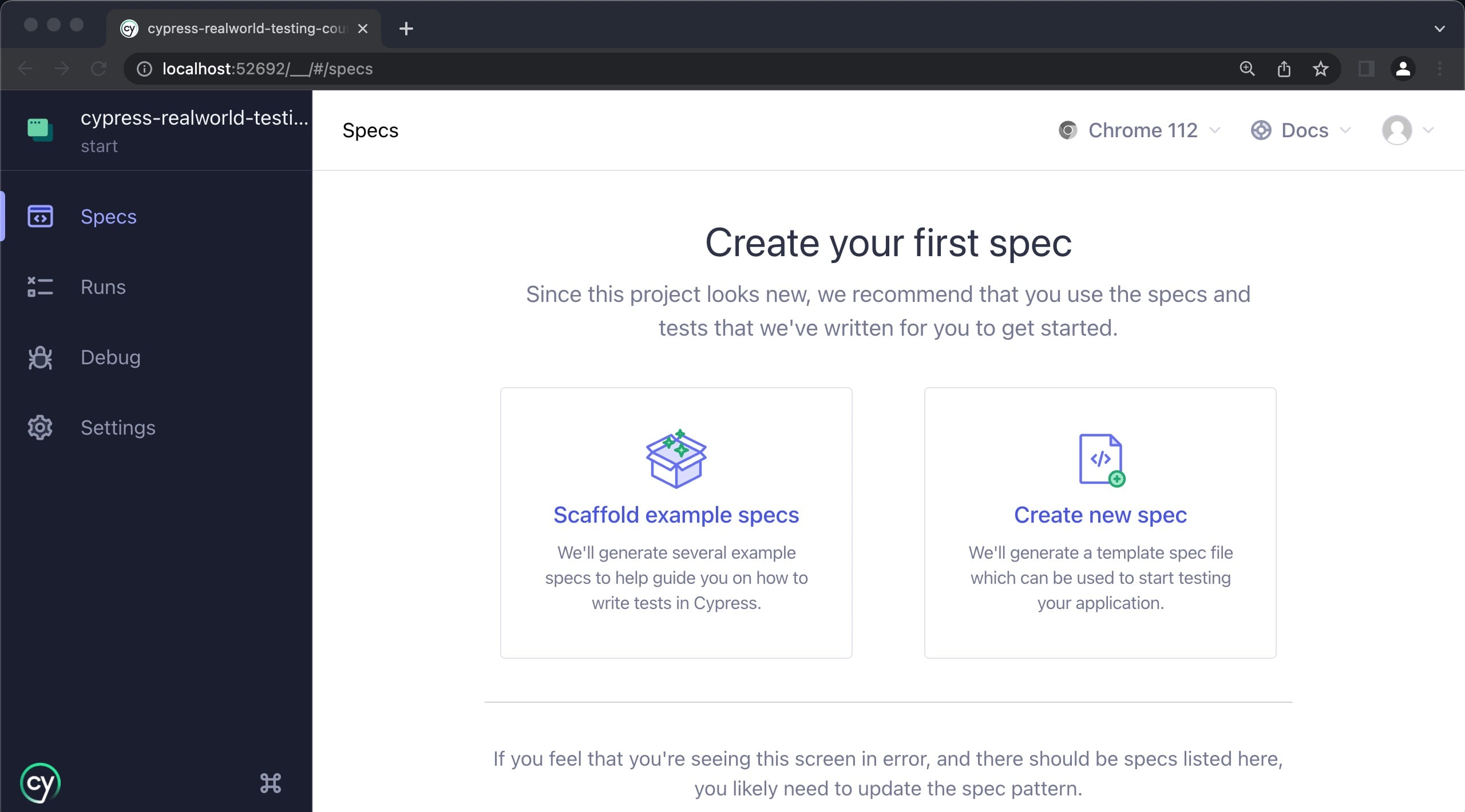 Create your first spec